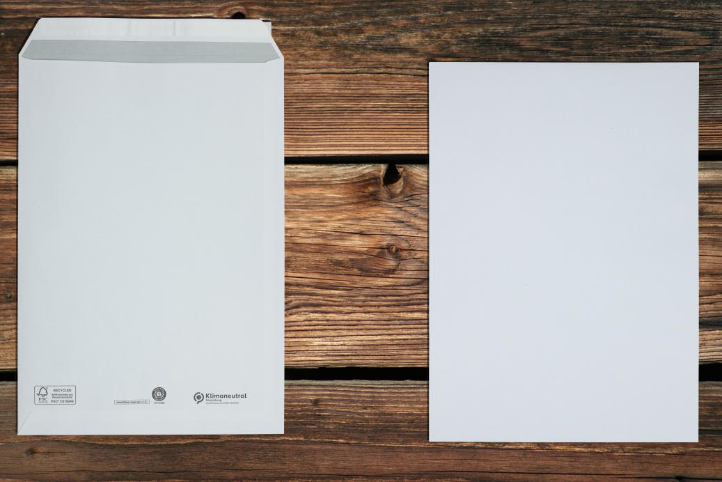 Versandtaschen C4 229x324 mm Haftklebend Recycling Weiß 100 g/qm